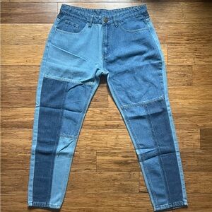 SHEIN Men's Two-Tone Blue Jeans